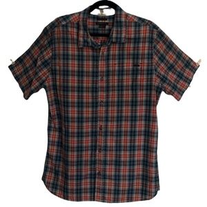 O'NEILL Button Down Shirt Men's Size Large Red Multicolor Classic-Fit Casual